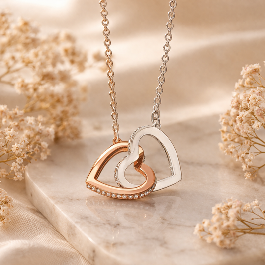 Two Hearts, One Bond - Interlocking Hearts Necklace