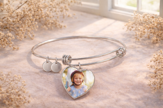 Her Photo, Her Story -  Personalised Heart Bangle